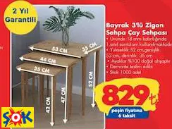 BAYRAK 3'LÜ ZİGON SEHPA ÇAY SEHPASI